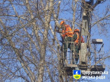 Розпочалась системна робота по приведенню до належного стану зелених насаджень у Цюрупинську