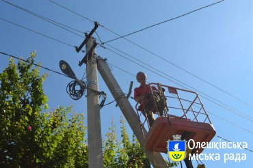 Ще одна вулиця в Олешках засяє світлодіодними ліхтарями