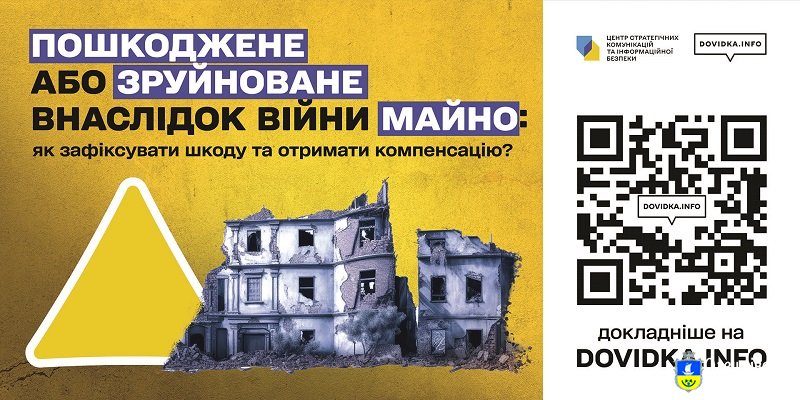 Інформація щодо основ кібербезпеки, протимінної безпеки та алгоритму відшкодування коштів за зруйноване чи пошкоджене майно.