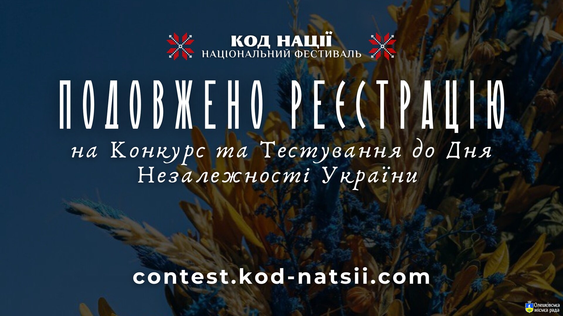Подовжено проведення Всеукраїнського конкурсу творчих проєктів “Код Нації” до 34-ї річниці Незалежності України